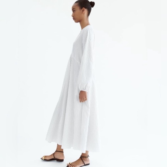 ZARA BOHO FLOWY LONG STRIPED DRESS - Picture 2 of 7